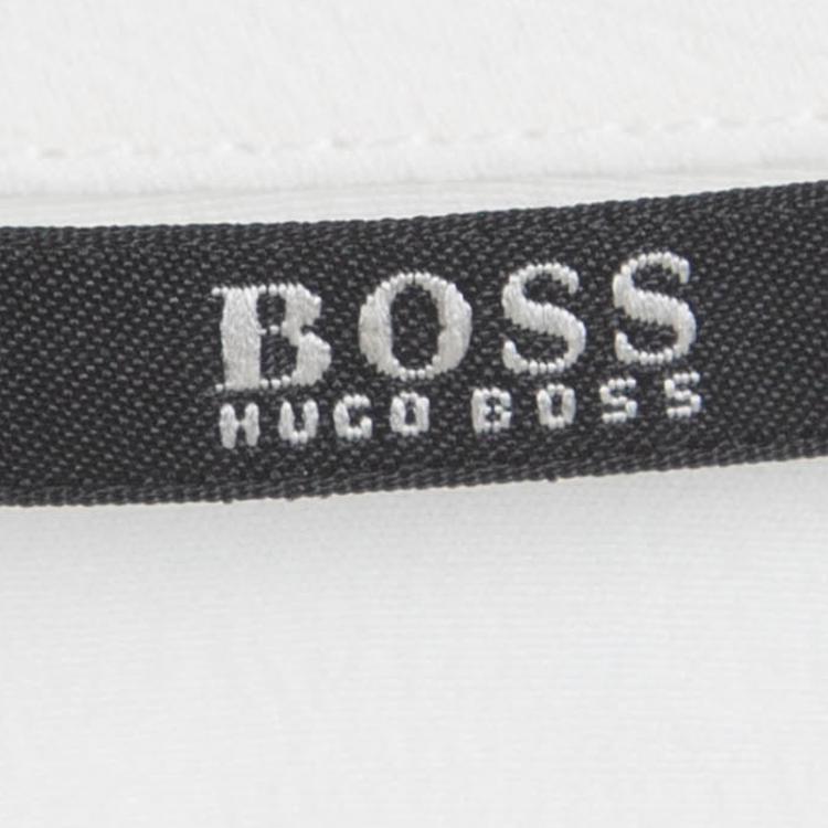Pre Owned Boss By Hugo Boss Off White Silk Front Detail Long Sleeve Top M