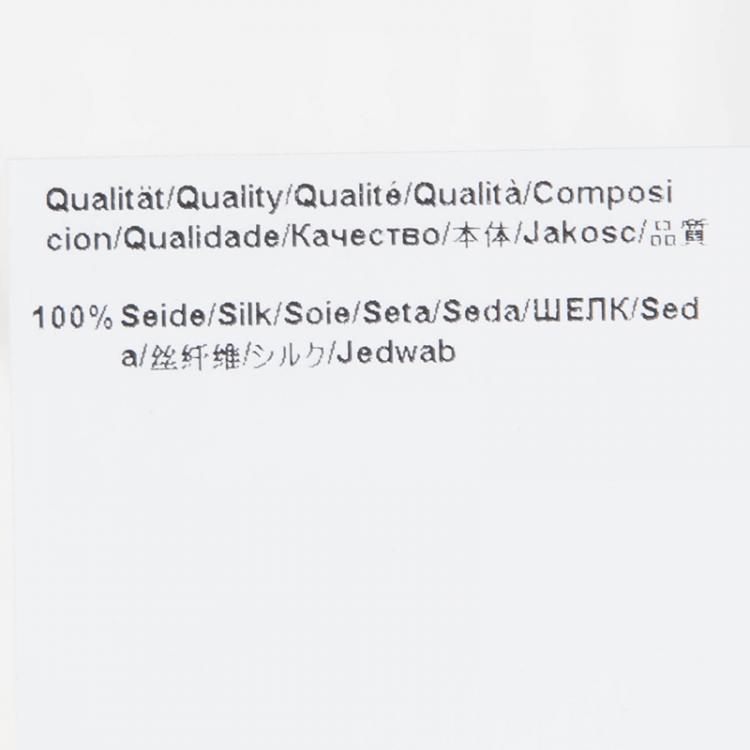 Pre Owned Boss By Hugo Boss Off White Silk Front Detail Long Sleeve Top M