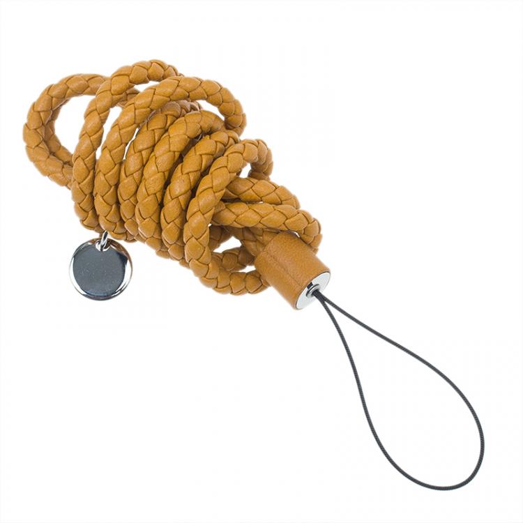 Pre Owned Bottega Veneta Orange Phone Strap