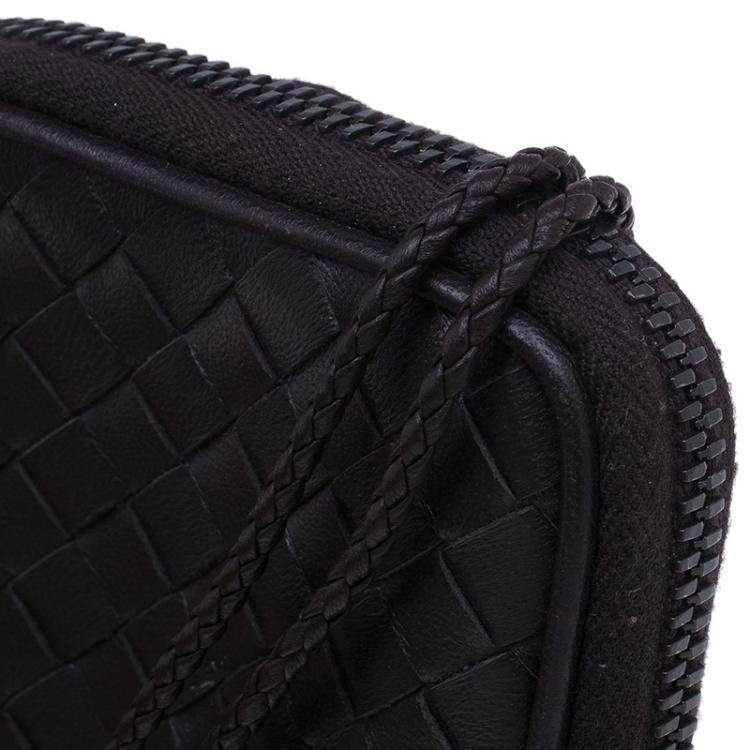 Pre Owned Bottega Veneta Brown Intrecciato High Tech Holder