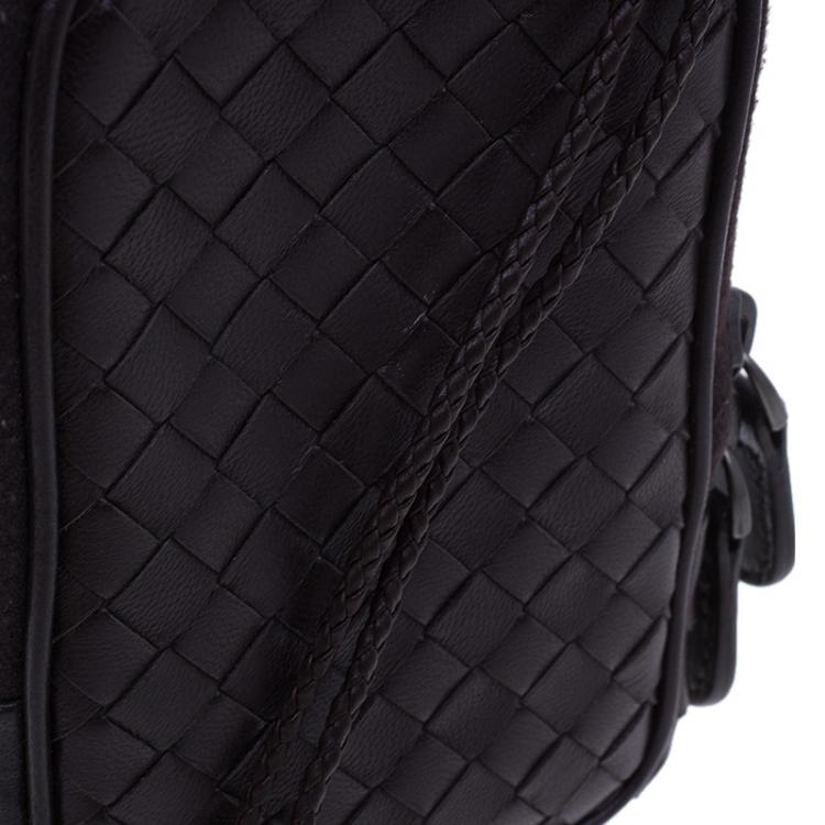 Pre Owned Bottega Veneta Brown Intrecciato High Tech Holder