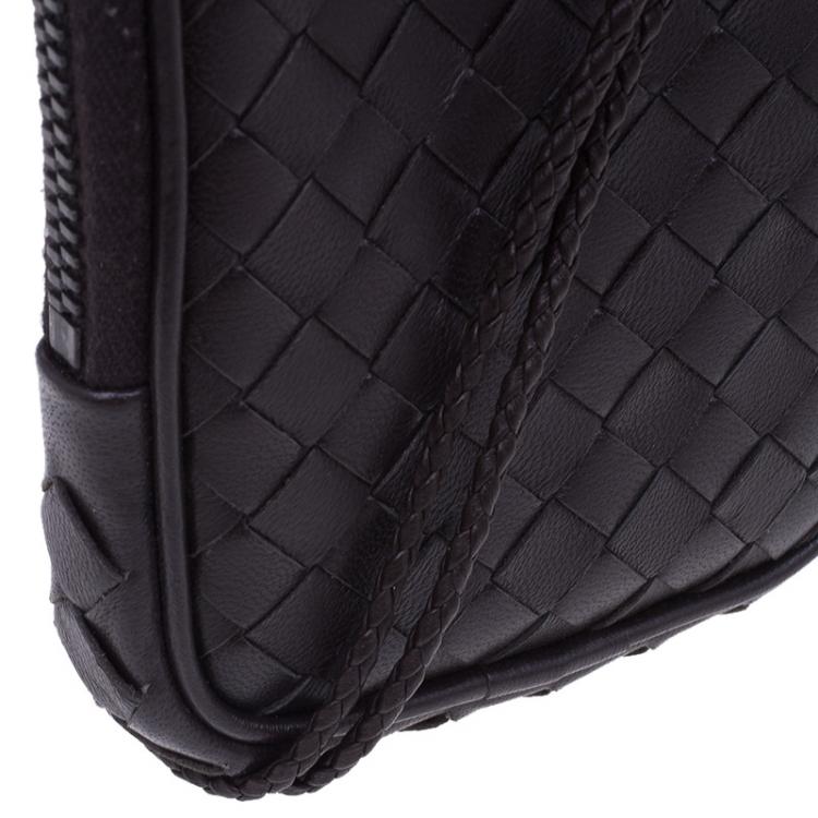 Pre Owned Bottega Veneta Brown Intrecciato High Tech Holder