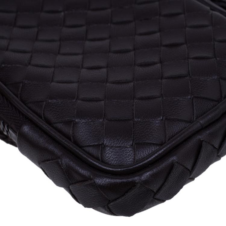 Pre Owned Bottega Veneta Brown Intrecciato High Tech Holder