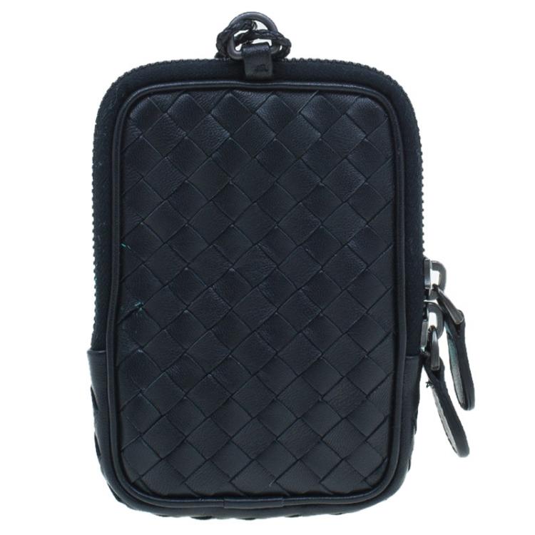 Pre Owned Bottega Veneta Black Intrecciato High Tech Holder