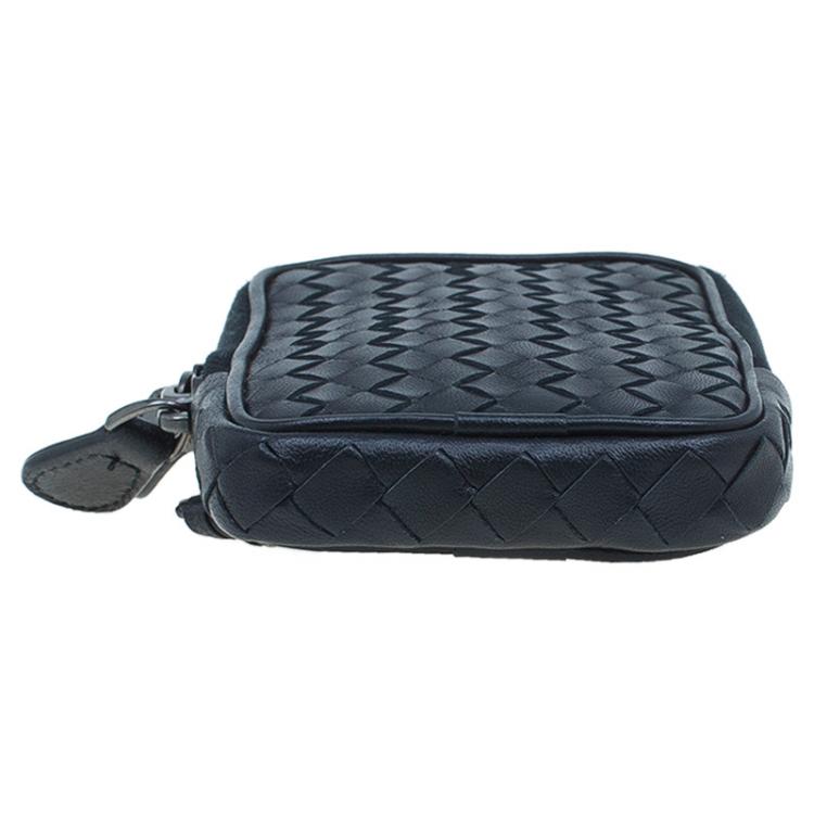 Pre Owned Bottega Veneta Black Intrecciato High Tech Holder