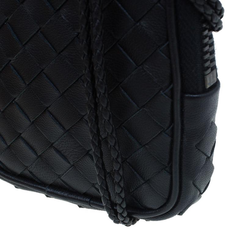 Pre Owned Bottega Veneta Black Intrecciato High Tech Holder