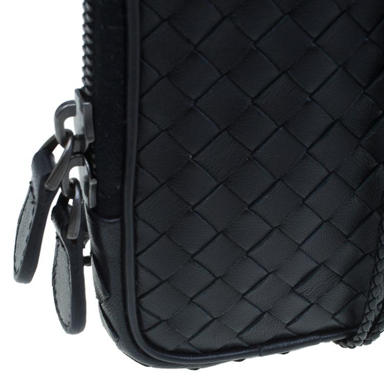 Pre Owned Bottega Veneta Black Intrecciato High Tech Holder