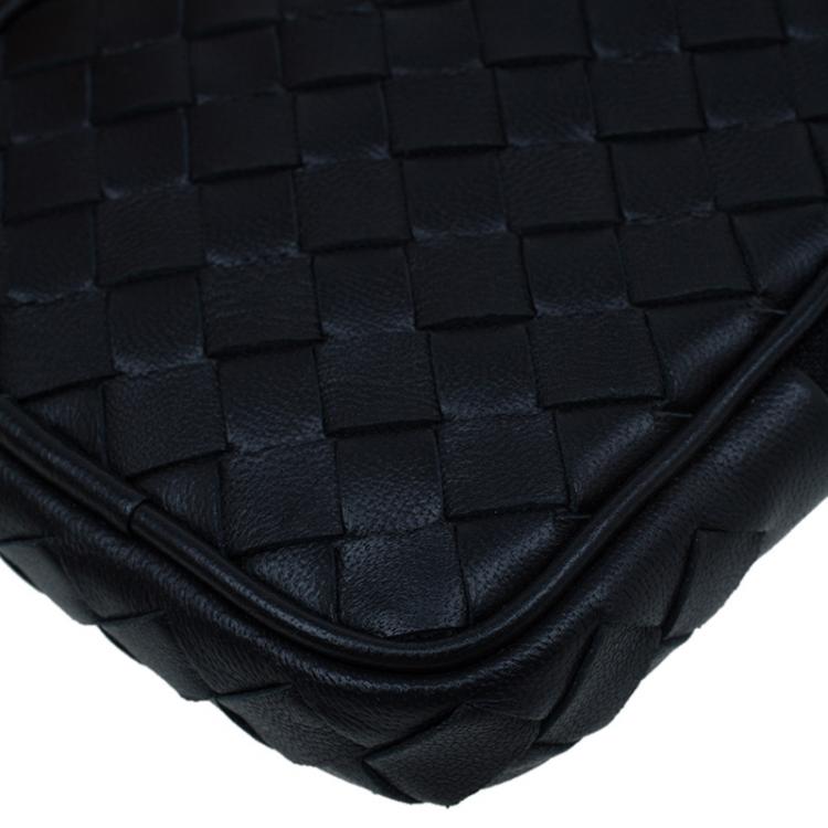 Pre Owned Bottega Veneta Black Intrecciato High Tech Holder