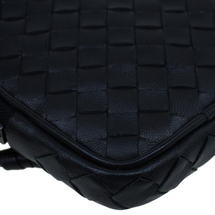 Pre Owned Bottega Veneta Black Intrecciato High Tech Holder