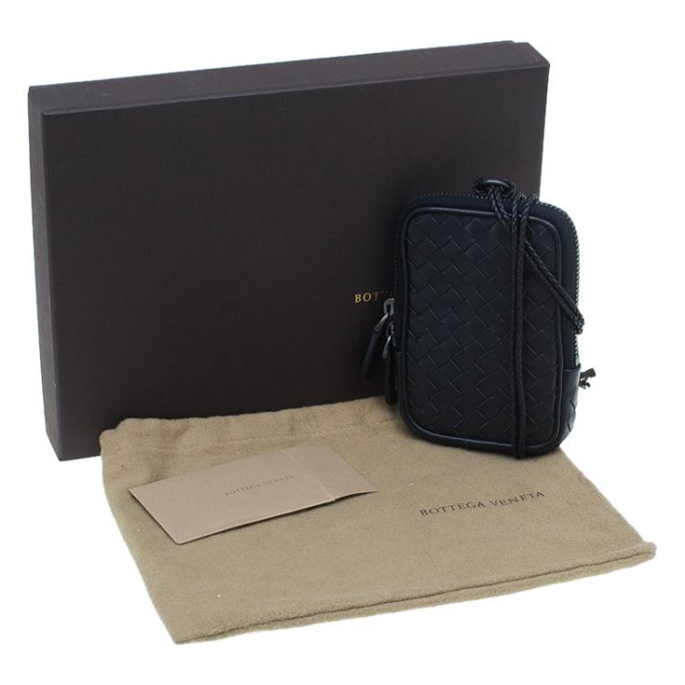 Pre Owned Bottega Veneta Black Intrecciato High Tech Holder