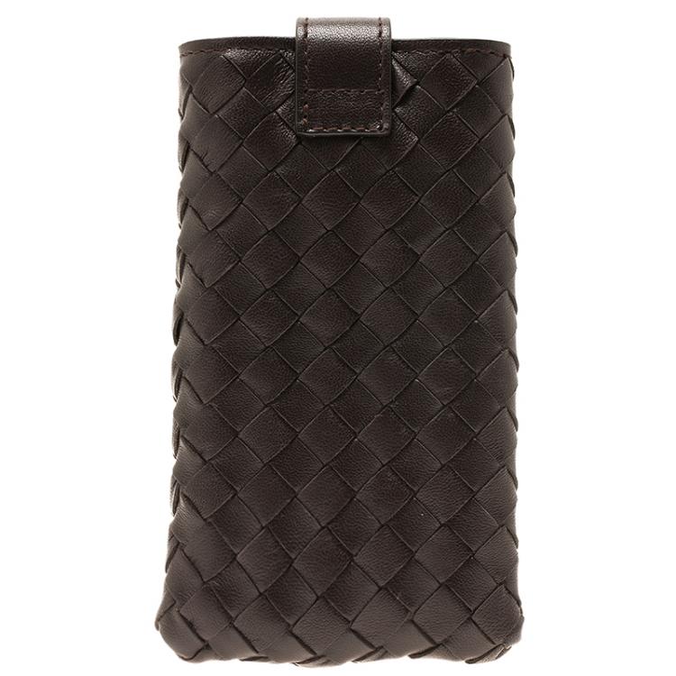 Pre Owned Bottega Veneta Brown Intrecciato Nappa iPhone 5 Case