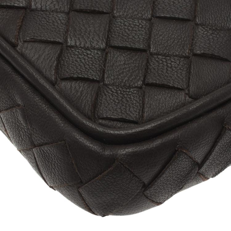 Pre Owned Bottega Veneta Brown Intrecciato High Tech Holder