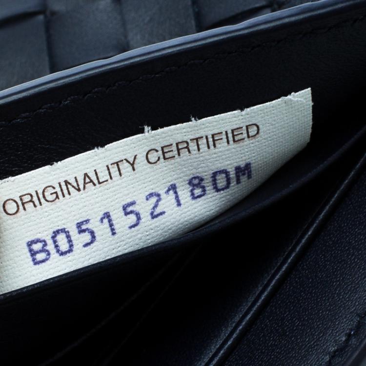 Pre Owned Bottega Veneta Black Intrecciato Leather Money Clip Bifold Wallet