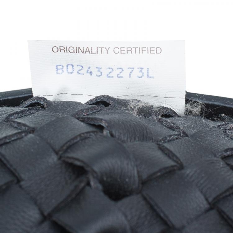 Pre Owned Bottega Veneta Limited Edition Black Stingray Woven Lido Medium Tote