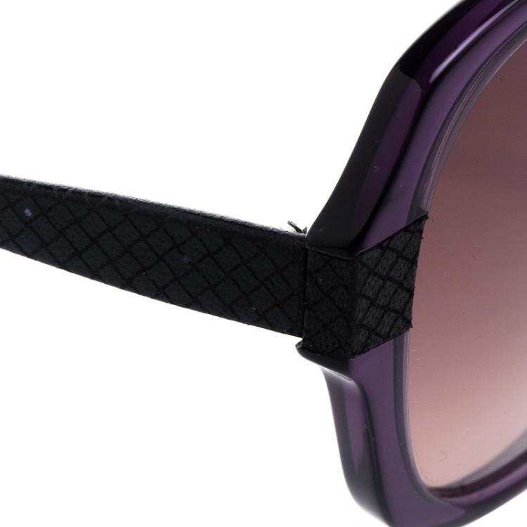 Pre Owned Bottega Veneta Purple BV 289/F/S Oversized Sunglasses