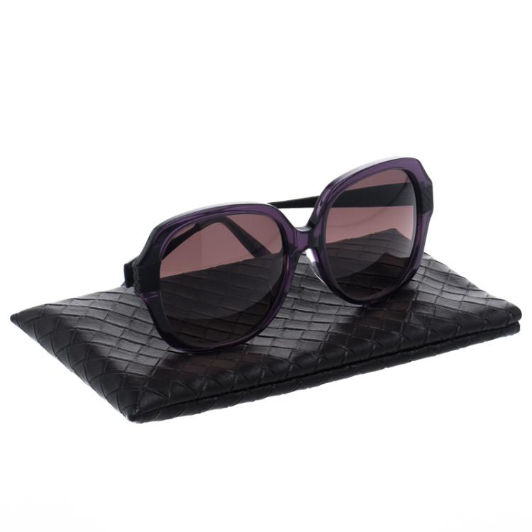 Pre Owned Bottega Veneta Purple BV 289/F/S Oversized Sunglasses