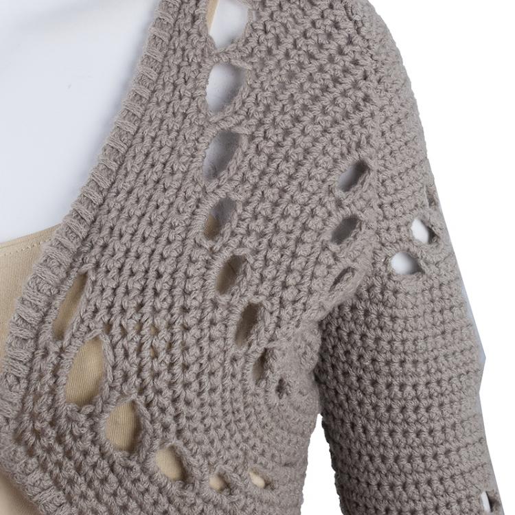 Pre Owned Bottega Veneta Light Green Cashmere Cardigan S