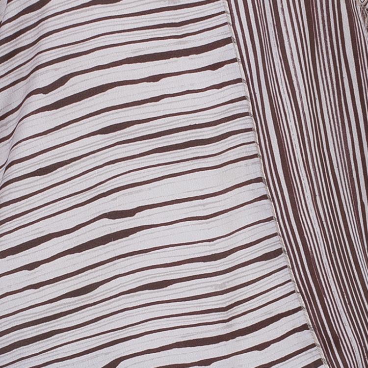 مملوكة مسبقًا Bottega Veneta Brown Printed Silk Top M
