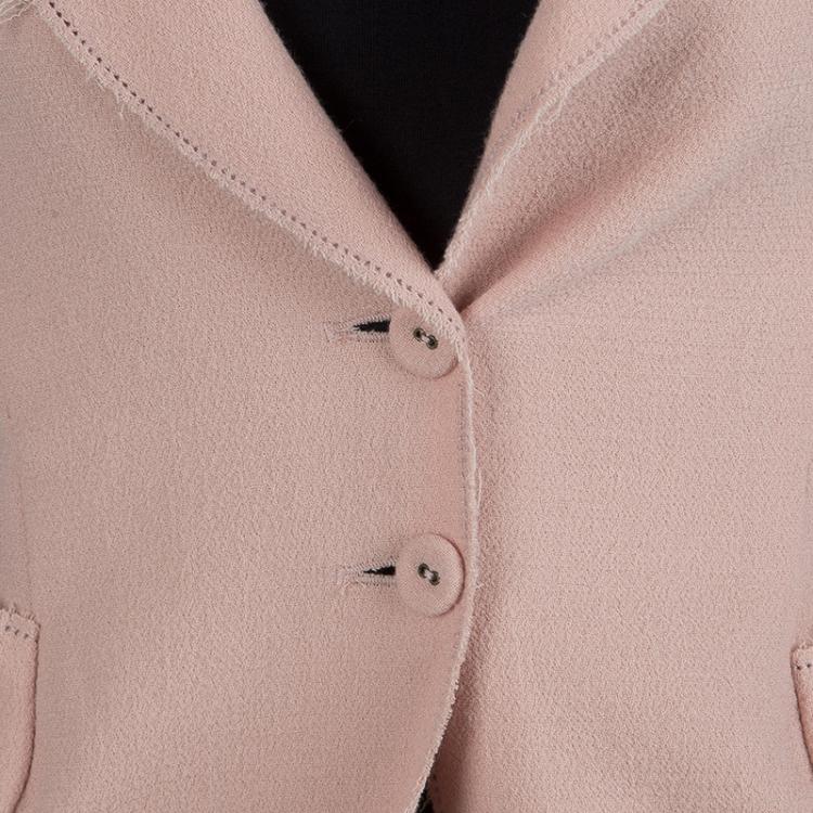 Pre Owned Bottega Veneta Pale Pink Wool Blazer S