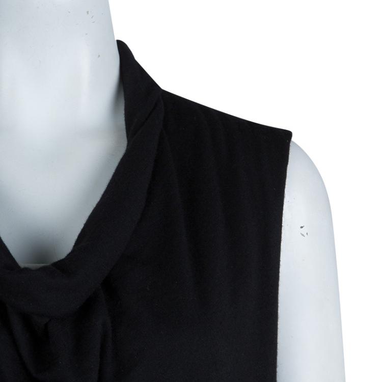 Pre Owned Bottega Veneta Black Cashmere Sleeveless Cowl Neck Dress S
