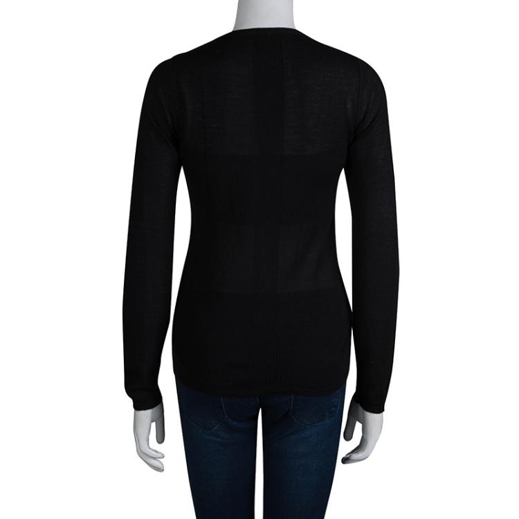 Pre Owned Bottega Veneta Black Cashmere Sweater M