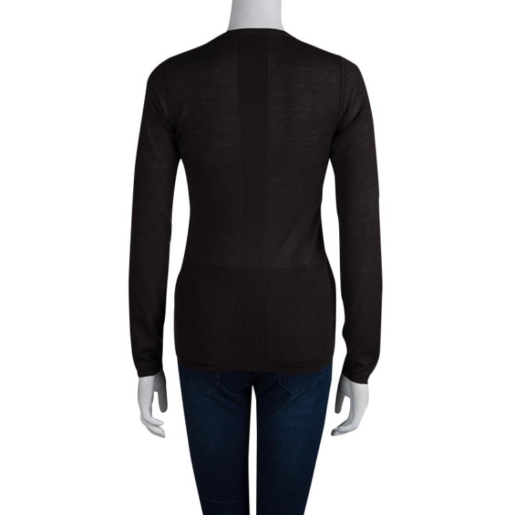 Pre Owned Bottega Veneta Brown Cashmere Sweater M