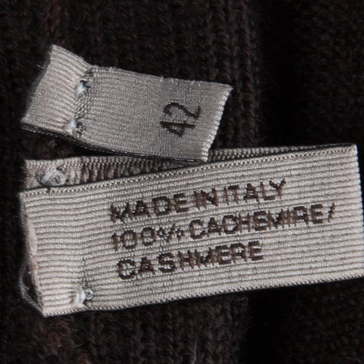 Pre Owned Bottega Veneta Brown Cashmere Sweater M