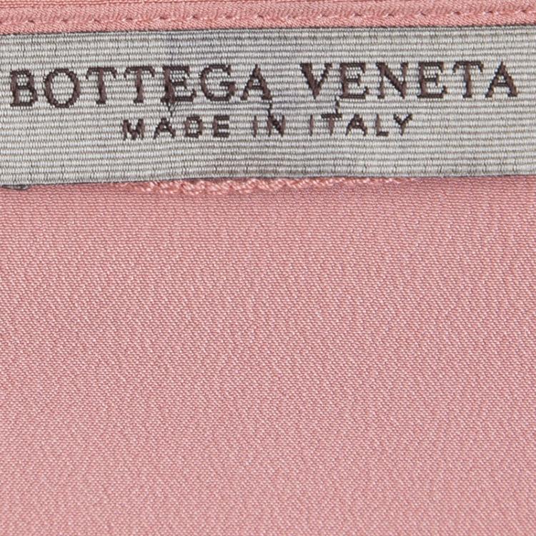 Pre Owned Bottega Veneta Coral Pink Silk Smocking Detail Top S