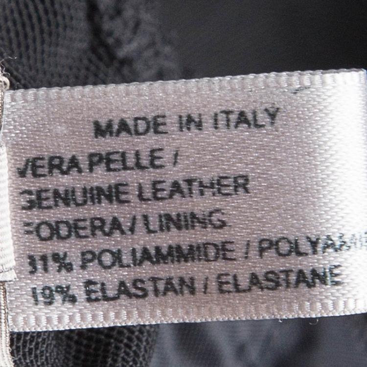 Pre Owned Bottega Veneta Black Draped Leather Strapless Top M