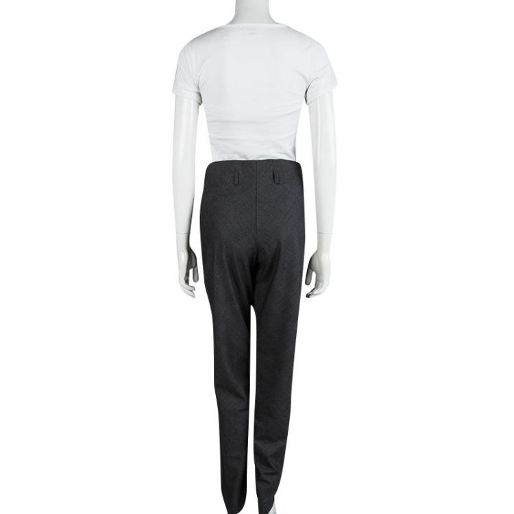 Pre Owned Bottega Veneta Grey Glen Plaid Wool Trousers M