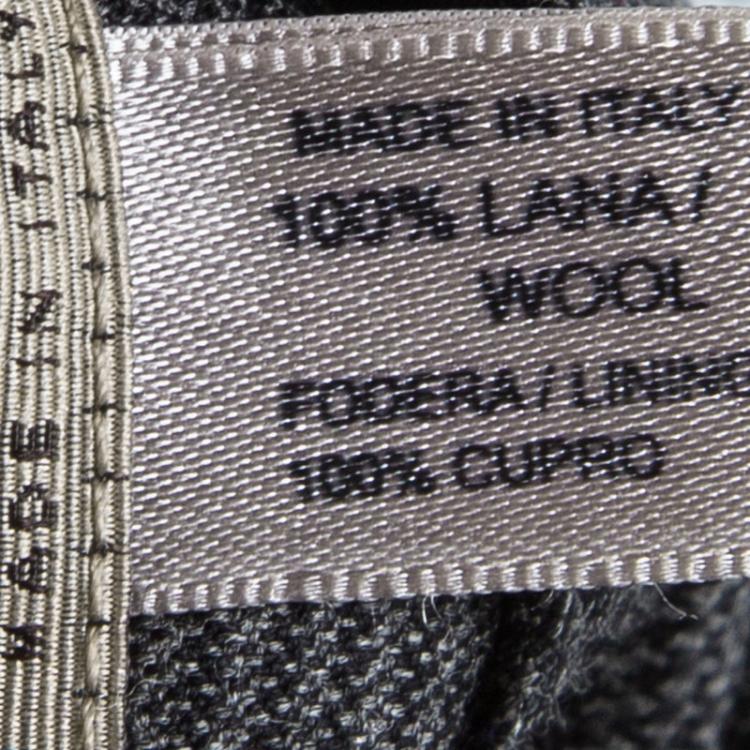 Pre Owned Bottega Veneta Grey Glen Plaid Wool Trousers M