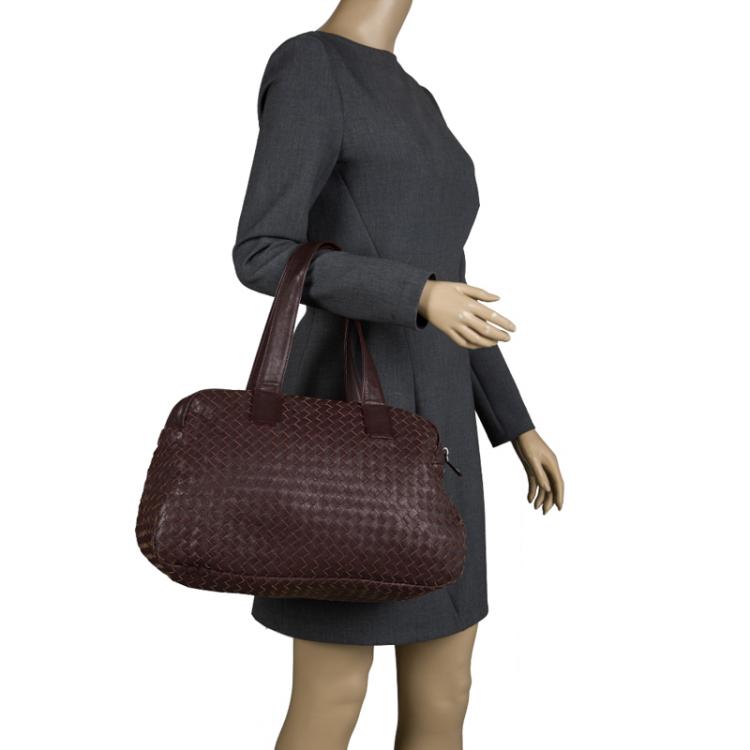 Pre Owned Bottega Veneta Ebano Intrecciato Leather Satchel