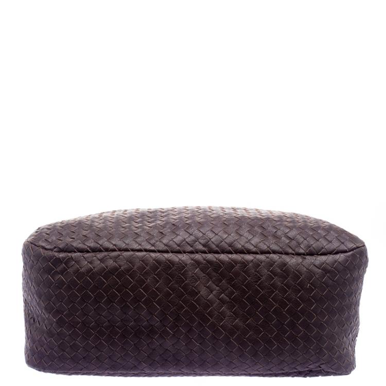 Pre Owned Bottega Veneta Ebano Intrecciato Leather Satchel