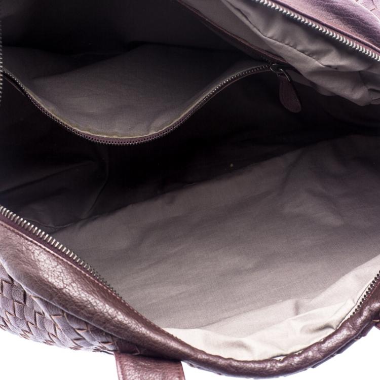 Pre Owned Bottega Veneta Ebano Intrecciato Leather Satchel