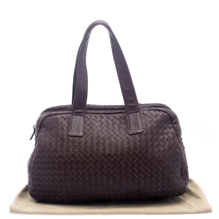 Pre Owned Bottega Veneta Ebano Intrecciato Leather Satchel