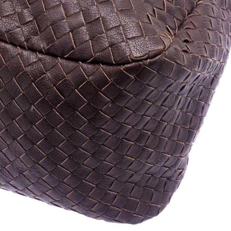 Pre Owned Bottega Veneta Ebano Intrecciato Leather Satchel