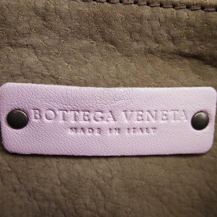 Pre Owned Bottega Veneta Light Purple Intrecciato Nappa Leather Messenger Bag