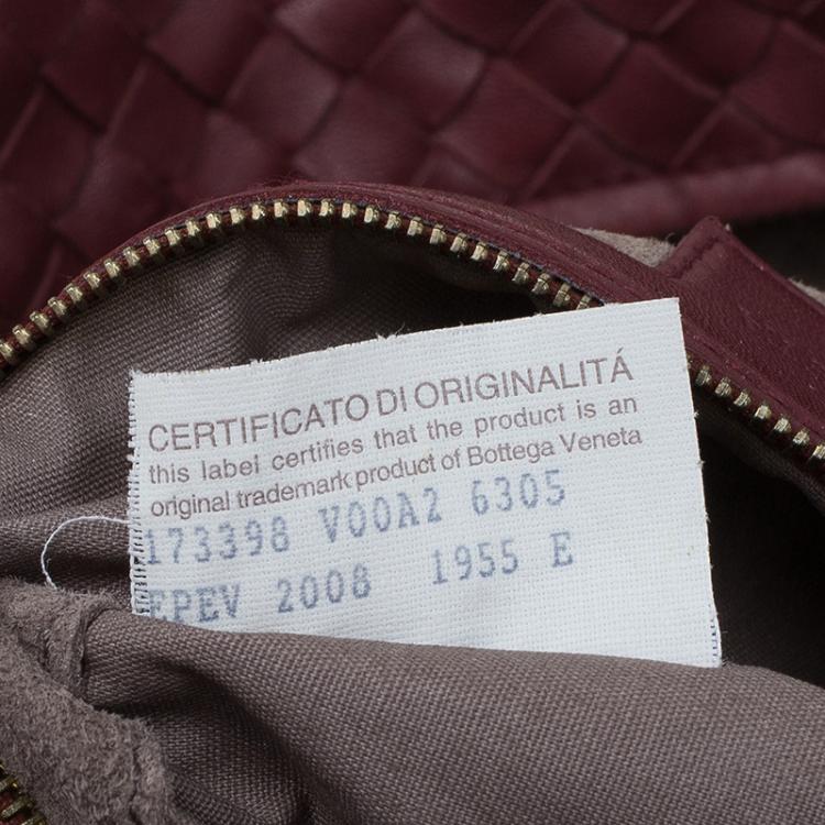 Pre Owned Bottega Veneta Burgundy Intrecciato Leather Montaigne Satchel