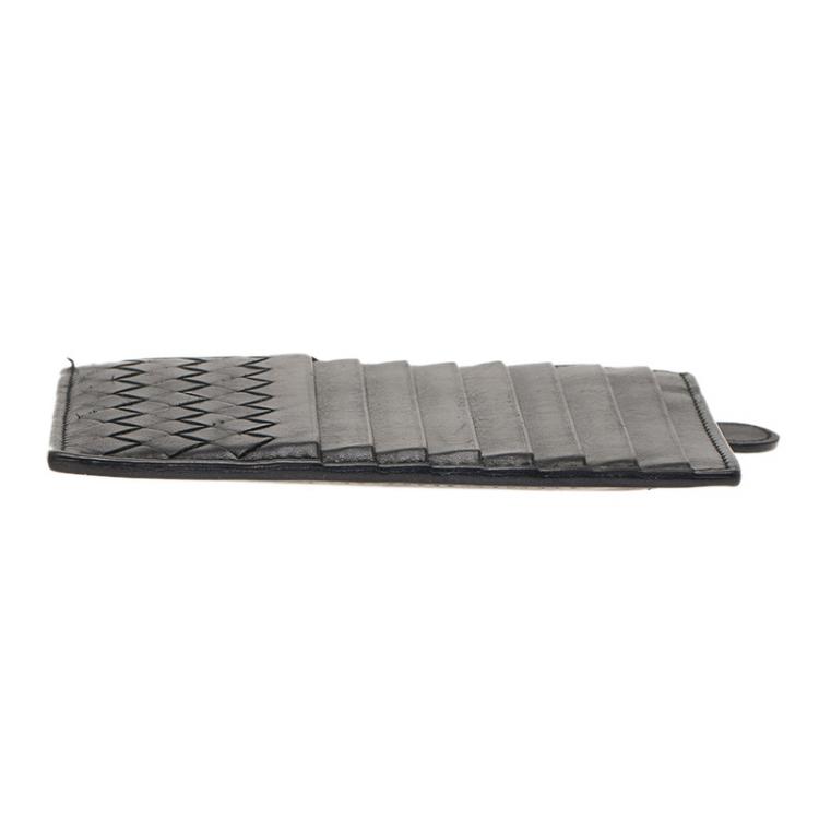 مملوكة مسبقًا Bottega Veneta Black Intrecciato Leather Card Holder