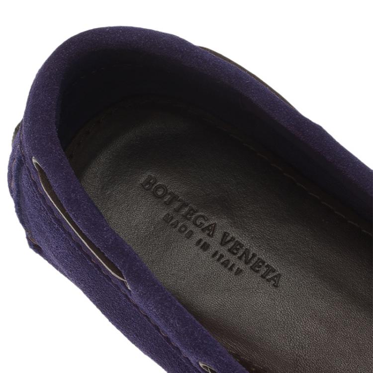 مملوكة مسبقًا Bottega Veneta Purple Intrecciato Suede Bow Loafers Size 36