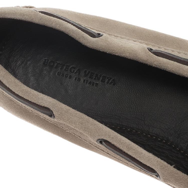 مملوكة مسبقًا Bottega Veneta Beige Intrecciato Suede Bow Loafers Size 39