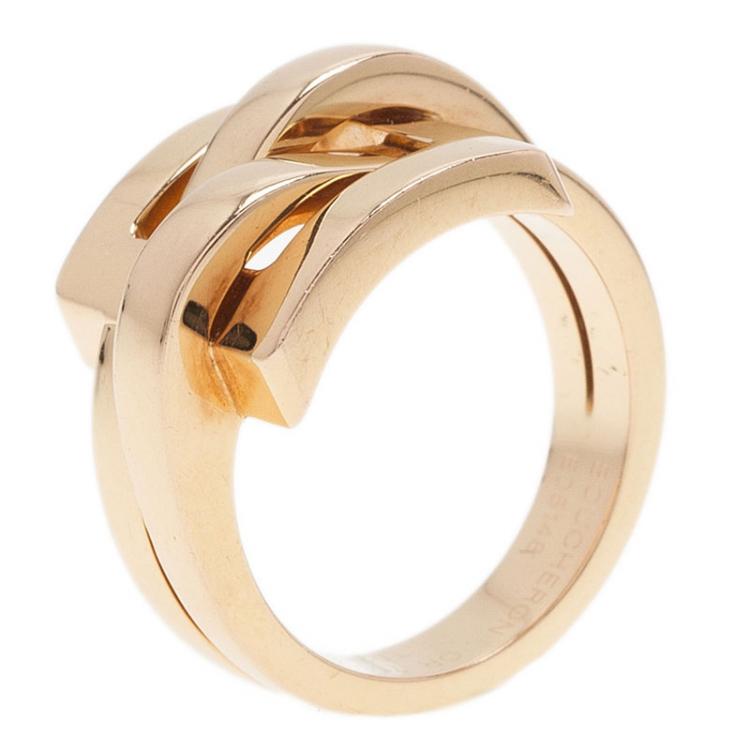 Pre Owned Boucheron Déchaînée Yellow Gold Ring Size 52