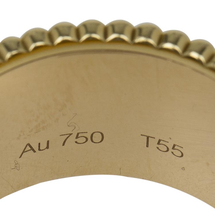 Pre Owned Boucheron Quatre Classic Diamonds Yellow White and Pink Gold Large Ring Size 52