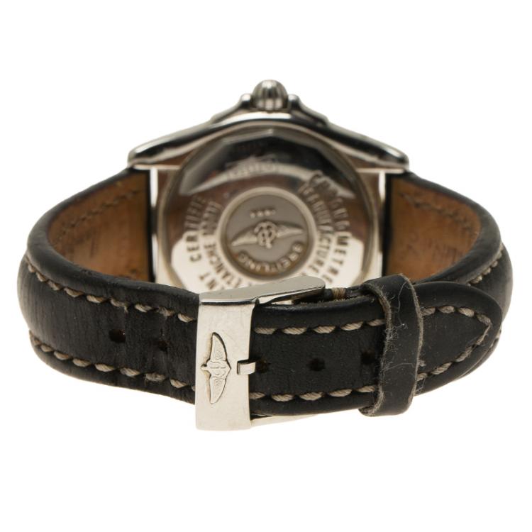 Pre Owned Breitling Black 18K Yellow Gold and Stainless Steel Cockpit Lady Women's Wristwatch 32MM