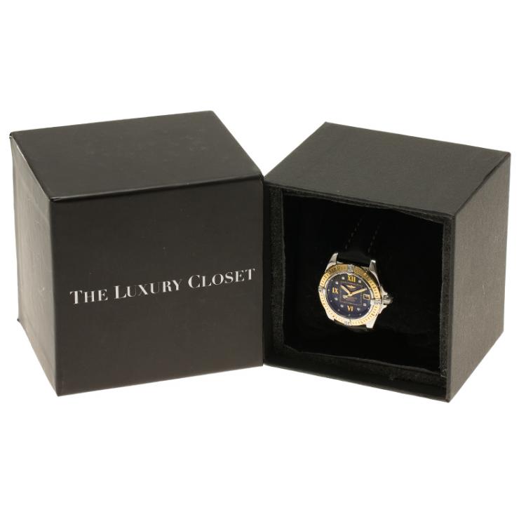Pre Owned Breitling Black 18K Yellow Gold and Stainless Steel Cockpit Lady Women's Wristwatch 32MM