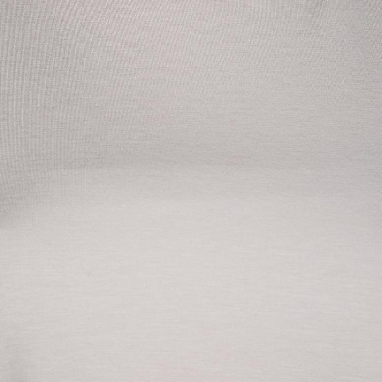 Pre Owned Brunello Cucinelli Grey Cotton Embellished Neck Detail Long Sleeve Top XXL