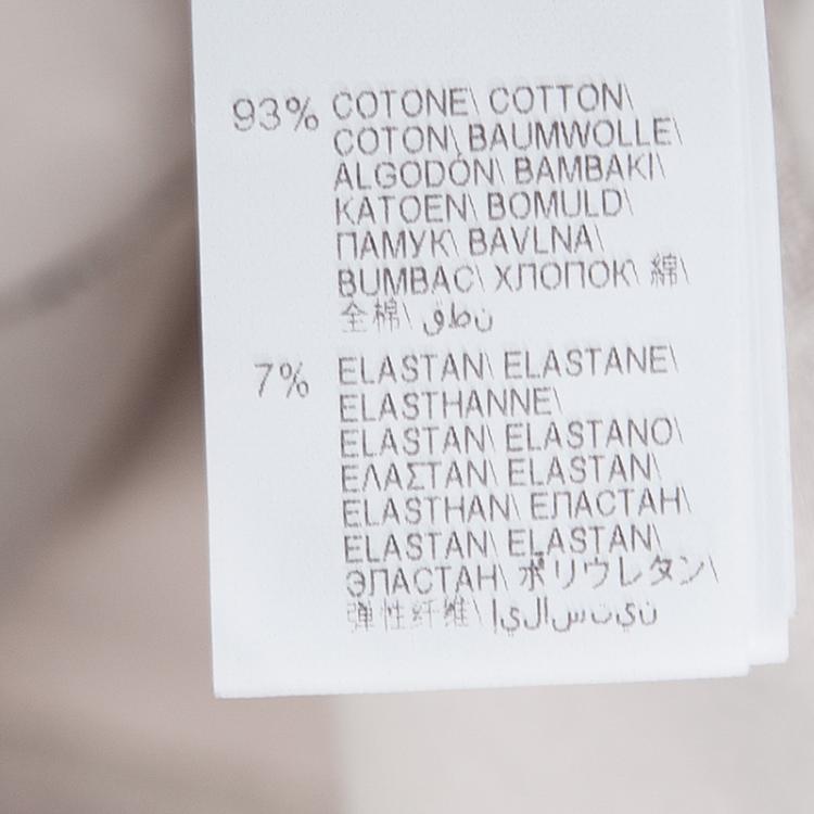 Pre Owned Brunello Cucinelli Grey Cotton Embellished Neck Detail Long Sleeve Top XXL