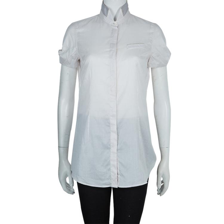 Brunello Cucinelli White Short Sleeve Top L Brunello