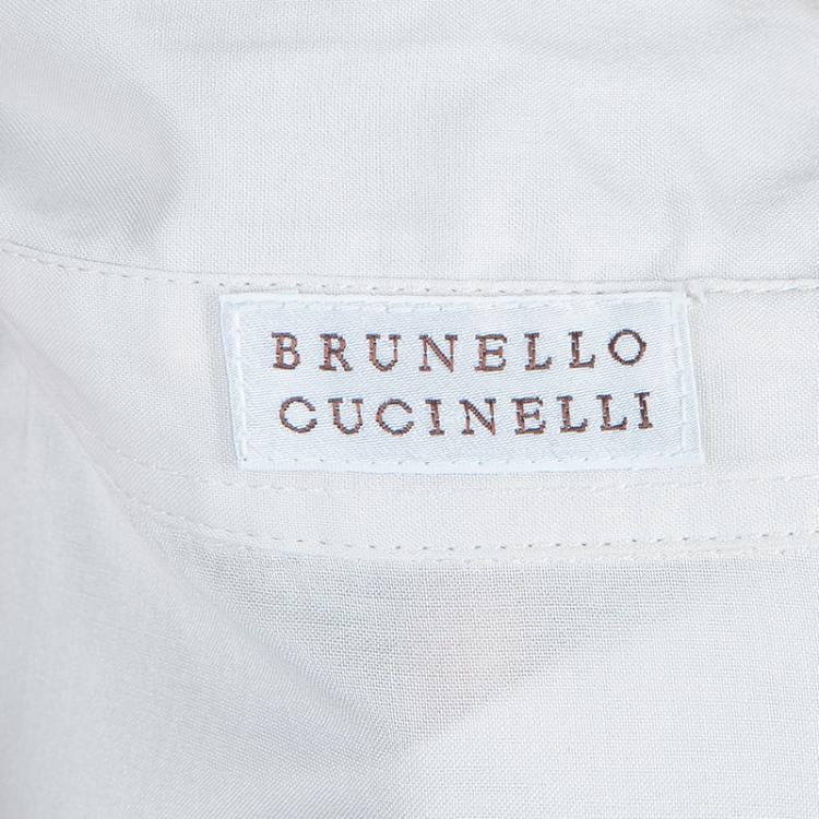 Pre Owned Brunello Cucinelli White Short Sleeve Top L