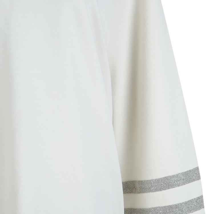 Pre Owned Brunello Cucinelli Beige Embellished Sleeve Sweatshirt L